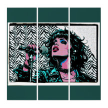 Pop Art Singer Teal Pink Punk Rocker Music Lovers