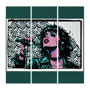 Pop Art Singer Teal Pink Punk Rocker Music Lovers