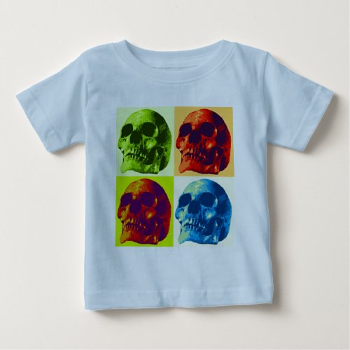 Pop Art Skull Baby T_Shirt