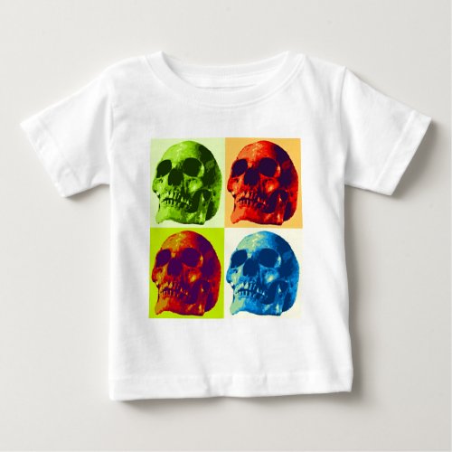 Pop Art Skull Baby T_Shirt
