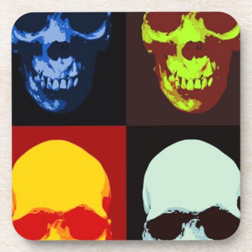 Pop Art Skull Beverage Coaster