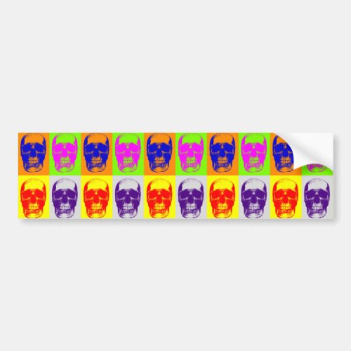 Pop Art Skull Bumper Sticker