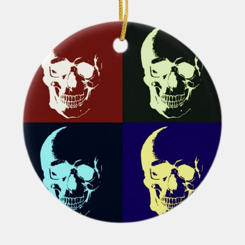 Pop Art Skull Ceramic Ornament