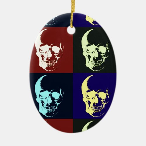 Pop Art Skull Ceramic Ornament