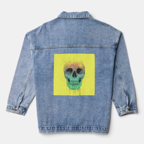 Pop art skull denim jacket