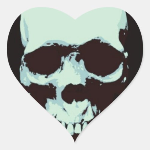 Pop Art Skull Heart Sticker