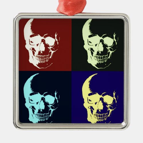 Pop Art Skull Metal Ornament