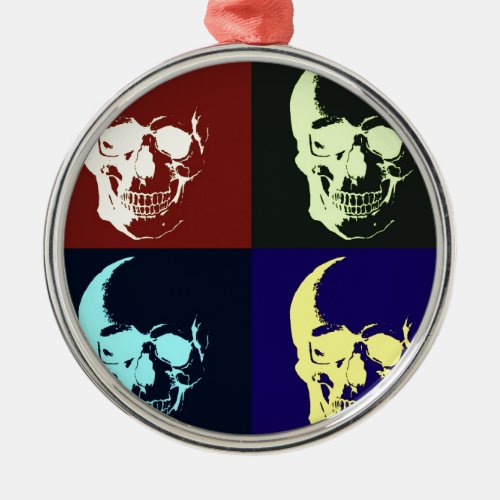 Pop Art Skull Metal Ornament