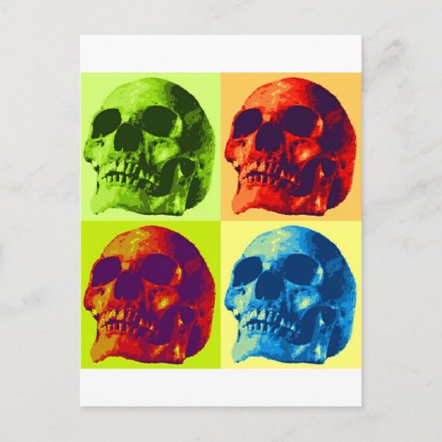Pop Art Skull Postcard