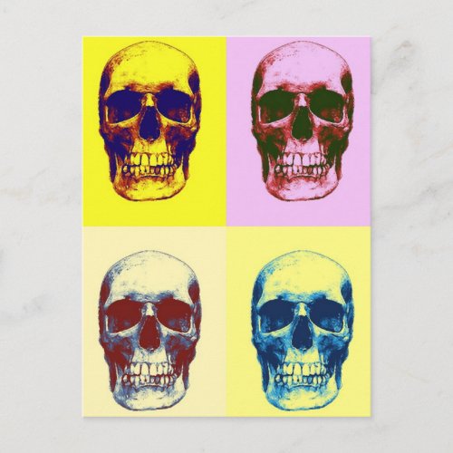 Pop Art Skull Postcard