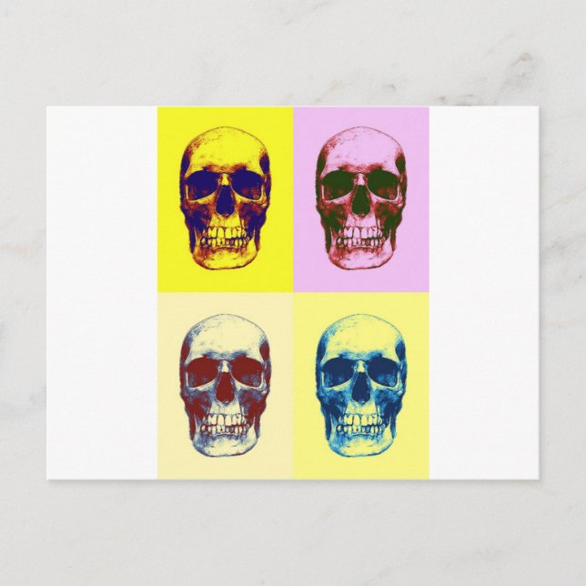 Pop Art Skull Postcard (Front)