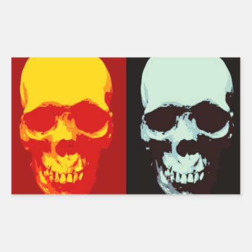 Pop Art Skull Rectangular Sticker