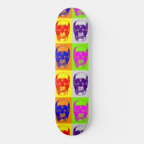 Pop Art Skull Skateboard