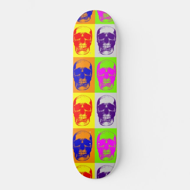 Pop Art Skull Skateboard (Front)