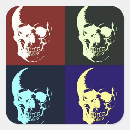 Pop Art Skull Square Sticker
