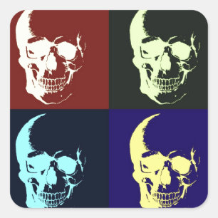 Pop Art Skull Square Sticker