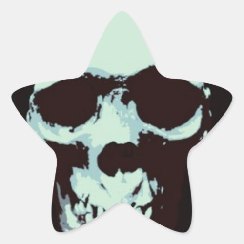 Pop Art Skull Star Sticker