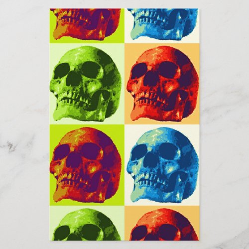 Pop Art Skull Stationery