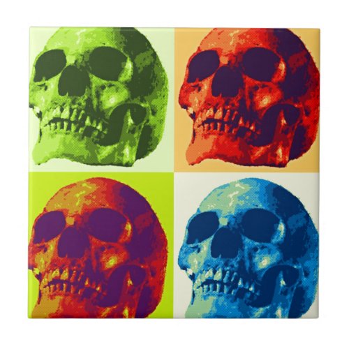 Pop Art Skull Tile