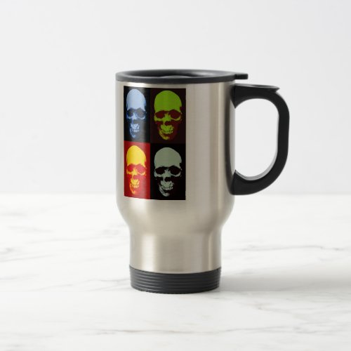 Pop Art Skull Travel Mug
