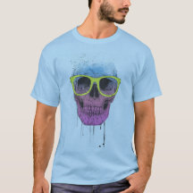 Pop art skull with glasses