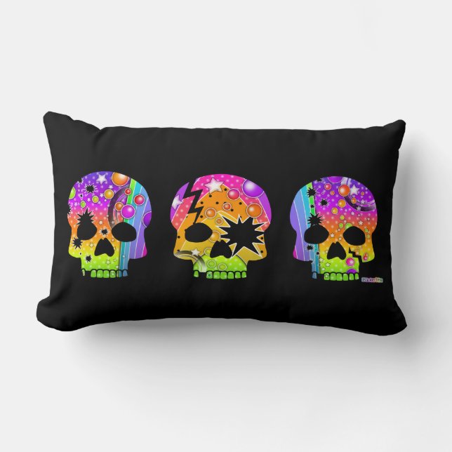 Pop Art SKULLS LUMBAR Reversible PILLOW (Front)