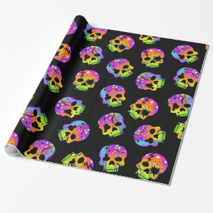 POP ART SKULLS WRAPPING PAPER