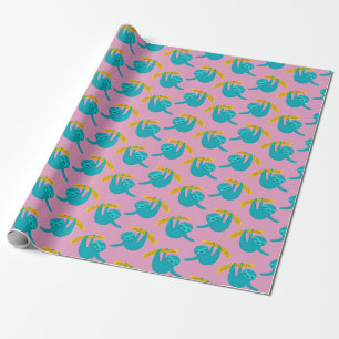 Pop Art Sloth Pattern Wrapping Paper