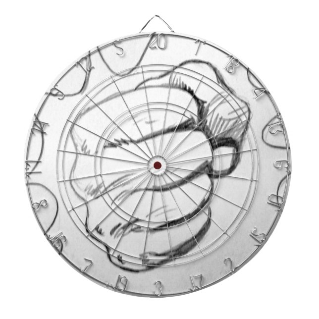 Pop Art Smash Punch Pencil Sketch Dart Board (Front)