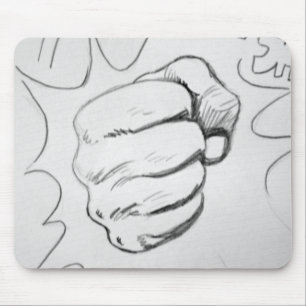 Pop Art Smash Punch Pencil Sketch Mouse Pad