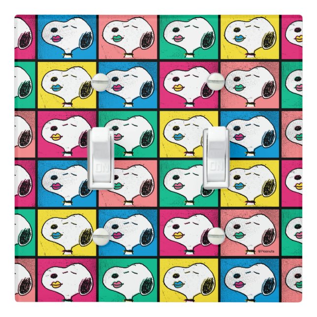 Pop Art Snoopy Lips | Mod for You Pattern Light Switch Cover (In Situ)