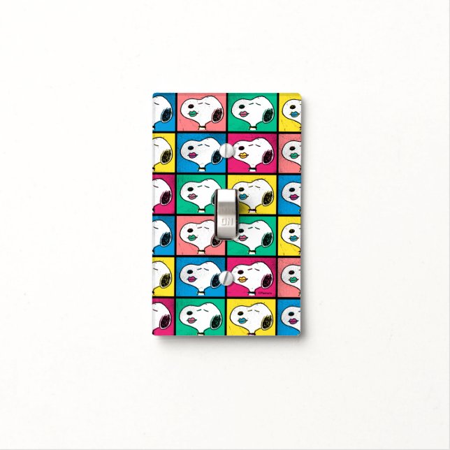 Pop Art Snoopy Lips | Mod for You Pattern Light Switch Cover (In Situ)