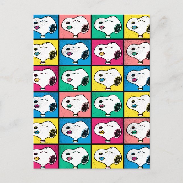 Pop Art Snoopy Lips | Mod for You Pattern Postcard (Front)