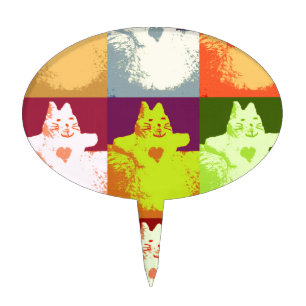 Pop Art Snow Kitty Cake Topper