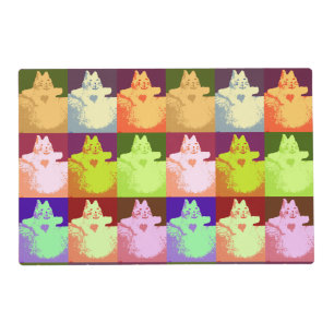 Pop Art Snow Kitty Placemat