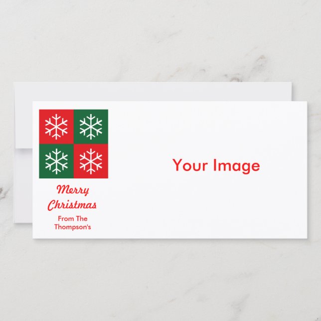 Pop Art Snowflakes Holiday Card (Front)