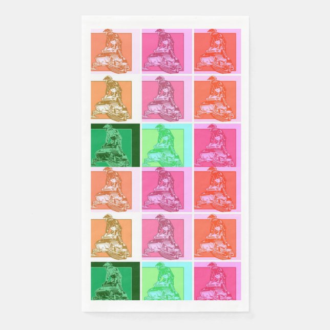 Pop Art Snowmobiler Paper Guest Towels (Front)