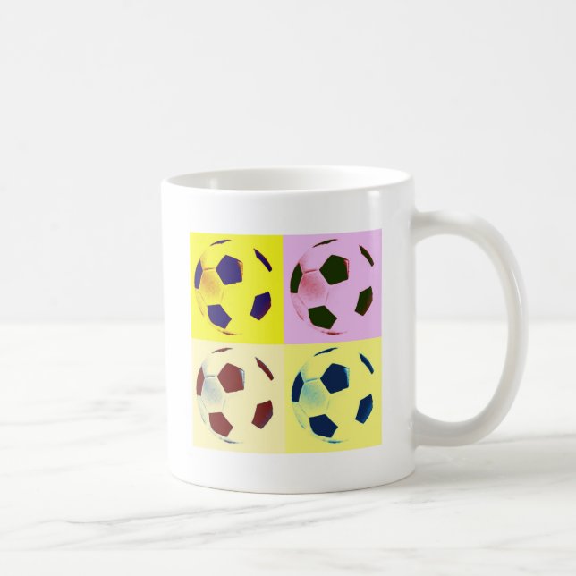 Pop Art Soccer Balls Coffee Mug (Right)