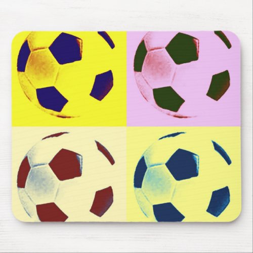 Pop Art Soccer Balls Mouse Pad