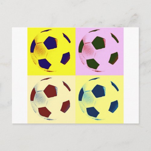 Pop Art Soccer Balls Postcard
