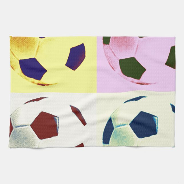 Pop Art Soccer Balls Towel (Horizontal)