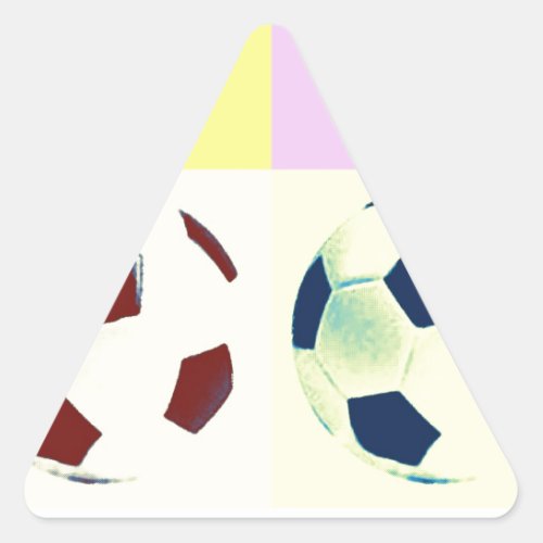 Pop Art Soccer Balls Triangle Sticker