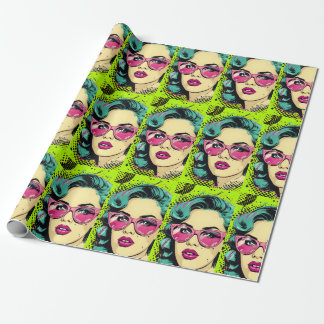Pop Art Softball Wrapping Paper