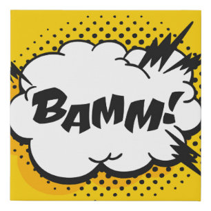 Pop art speech bubble drawing with text. Cartoon s Faux Canvas Print