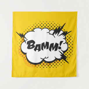 Pop art speech bubble drawing with text. Cartoon s Tapestry