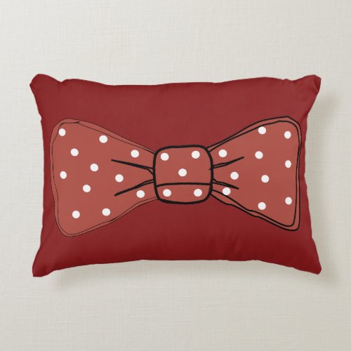 Pop Art Spotty Red Bow Tie  Accent Pillow