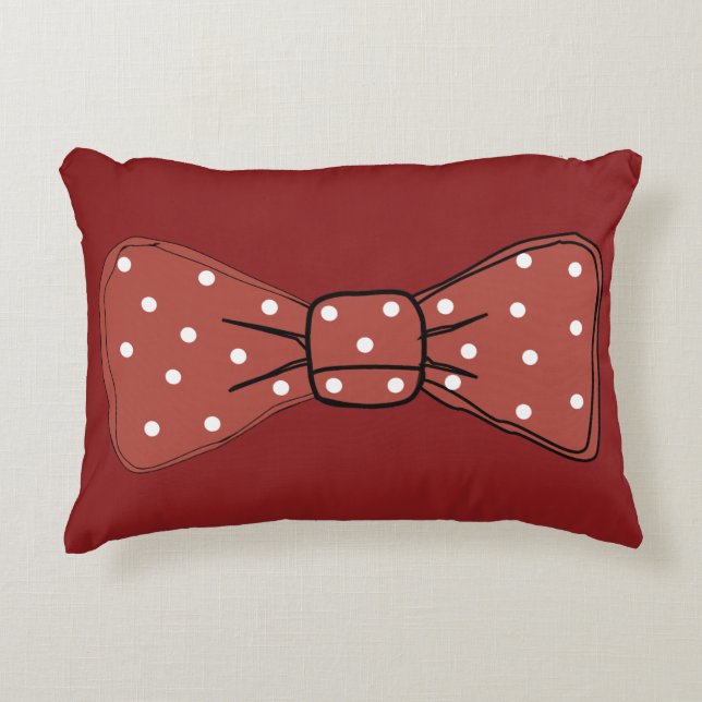 Pop Art Spotty Red Bow Tie  Accent Pillow (Front)