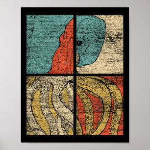 Pop Art Squid Octopus Poster