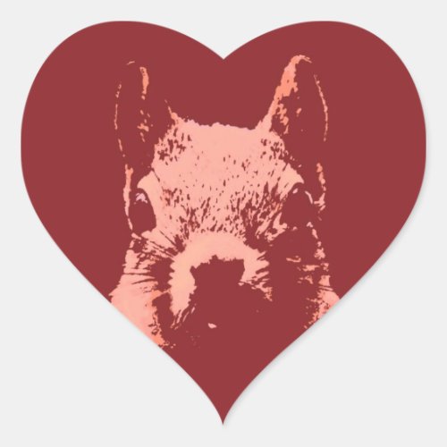 Pop Art Squirrel Heart Sticker