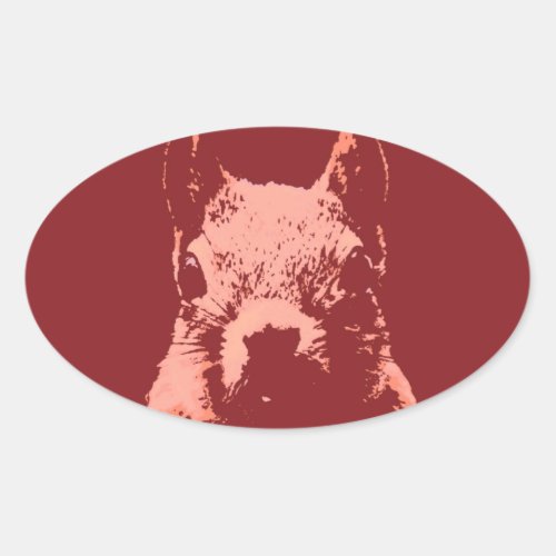 Pop Art Squirrel Oval Sticker